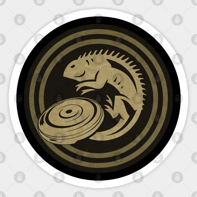 Iguana Frisbee Sticker by CTShirts